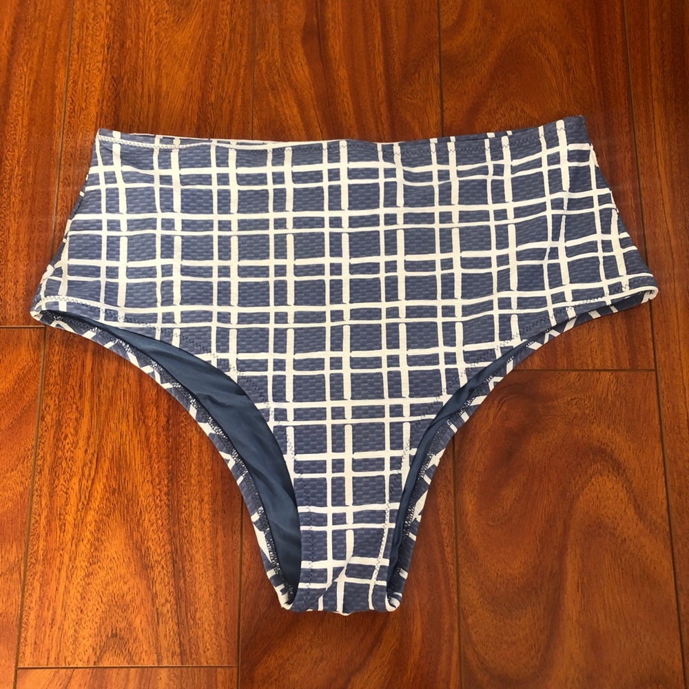 Aerie Plaid High Waisted Cheeky Bikini Bottom